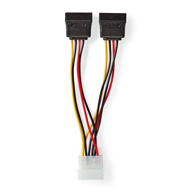 Nedis Molex (m) - 2x SATA (v) splitter | 0,15 meter