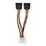 Nedis Molex (m) - 2x SATA (v) splitter | 0,15 meter