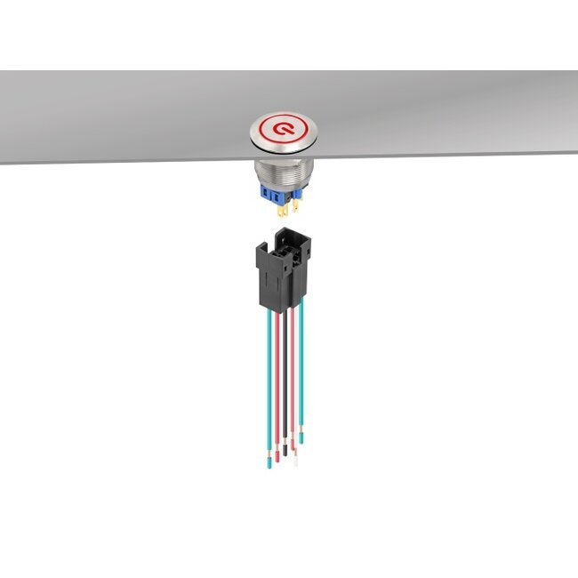 Delock Socket for 25 mm 6 pin Push Button or Switch