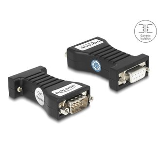 DeLOCK Delock Isolator RS-232 D-Sub 9 female to RS-232 D-Sub 9 male TXD, RXD, DTR, DSR, GND galvanic isolation 2.5 kV