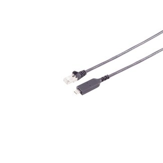S-Impuls USB-C LAN Adapterkabel 1G, USB Typ C Stecker auf RJ45, PVC, schwarz, 1,5m