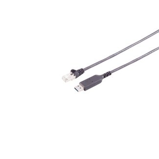 S-Impuls USB-A LAN Adapterkabel 1G, USB Typ A Stecker auf RJ45, PVC, schwarz, 1,5m