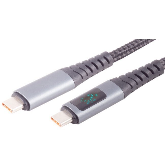 USB-C kabel | USB2.0 | PD 240W met laadindicator | aluminium/nylon | 0,50 meter