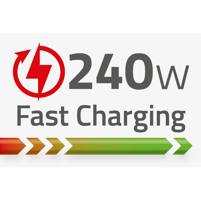 USB-C kabel | USB2.0 | PD 240W met laadindicator | aluminium/nylon | 1 meter