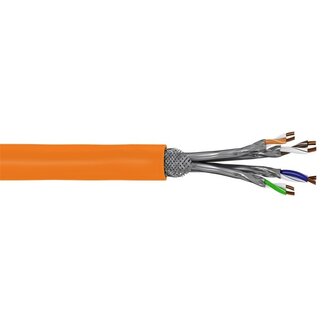 Goobay SFTP CAT7a netwerkkabel | vaste aders | AWG23 | LSZH | oranje | 50 meter