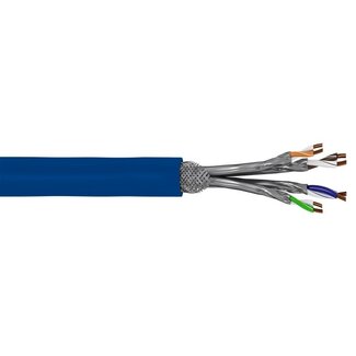 Goobay SFTP CAT7a+ netwerkkabel | vaste aders | AWG22 | LSZH | blauw | 50 meter