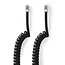 Nedis RJ10 telecom crossover spiraalkabel | zwart | 5 meter