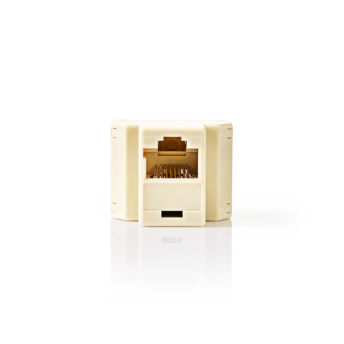 Telecom-Netwerksplitter | RJ45 Female | 2x RJ45 Female | Vernikkeld | Ivoor | PVC | Doos