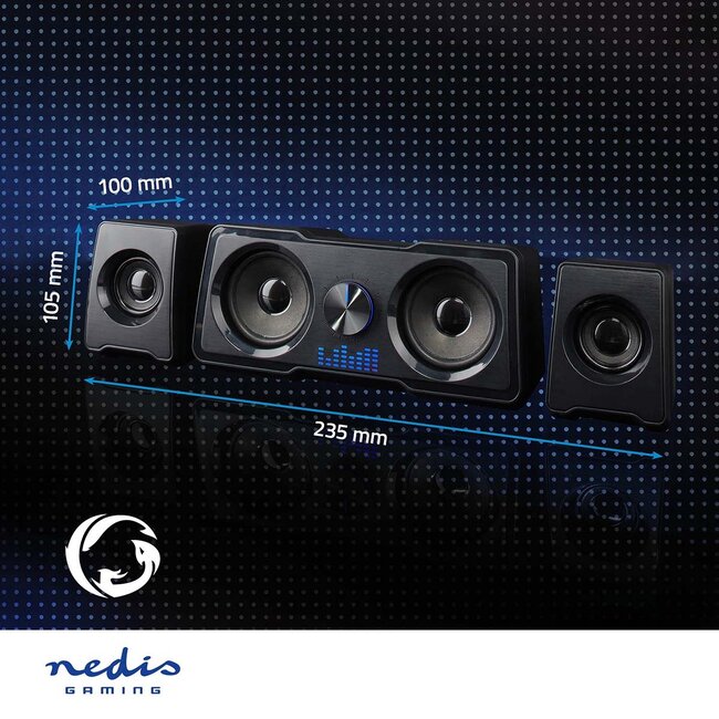 Nedis Gaming 2.2 PC-luidspreker set met LED | 3,5mm | 33W
