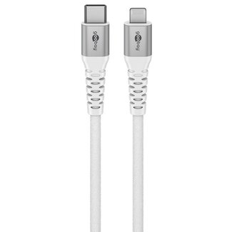 Goobay Goobay Lightning - USB-C Supersoft Textile kabel | USB2.0 | PD 60W | wit | 2 meter