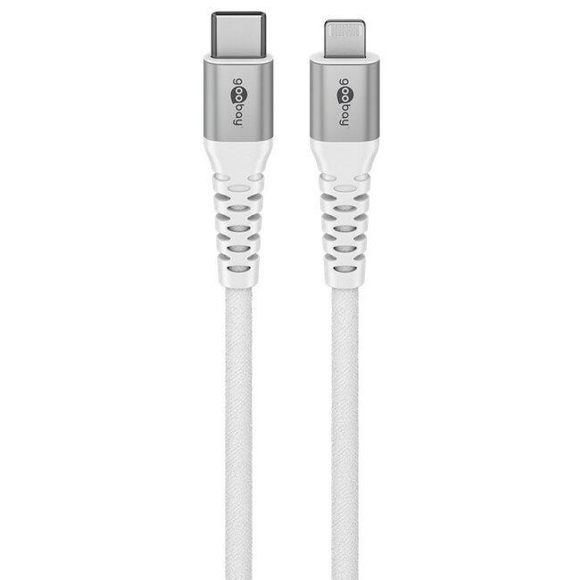 Goobay Lightning - USB-C Supersoft Textile kabel | USB2.0 | PD 60W | wit | 2 meter