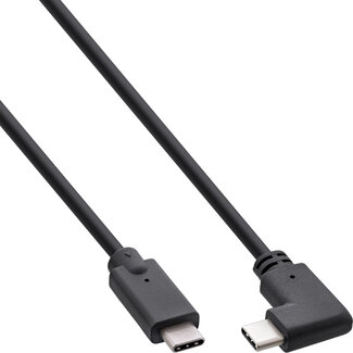 InLine® InLine® USB 3.2 Gen.2 kabel, USB-C male / male haaks, zwart, 1m