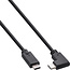 InLine® USB 3.2 Gen.2 kabel, USB-C male / male haaks, zwart, 1m