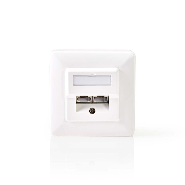 Nedis netwerk opbouw wandcontactdoos | CAT5e | STP | 2x RJ45 | wit