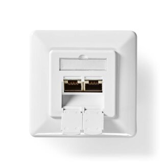 Nedis Nedis netwerk inbouw wandcontactdoos | CAT6 | STP | 2x RJ45 | wit