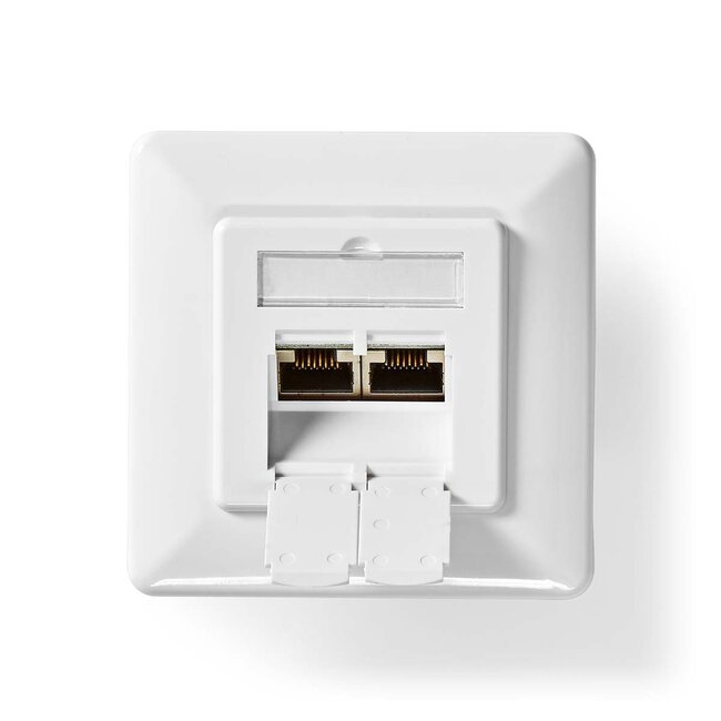 Nedis netwerk inbouw wandcontactdoos | CAT6 | STP | 2x RJ45 | wit