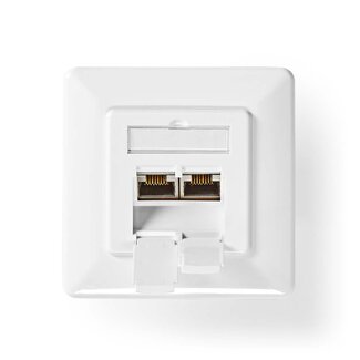 Nedis Nedis netwerk inbouw wandcontactdoos | CAT7 | STP | 2x RJ45 | wit