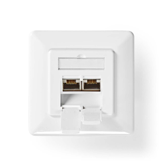 Nedis netwerk inbouw wandcontactdoos | CAT7 | STP | 2x RJ45 | wit