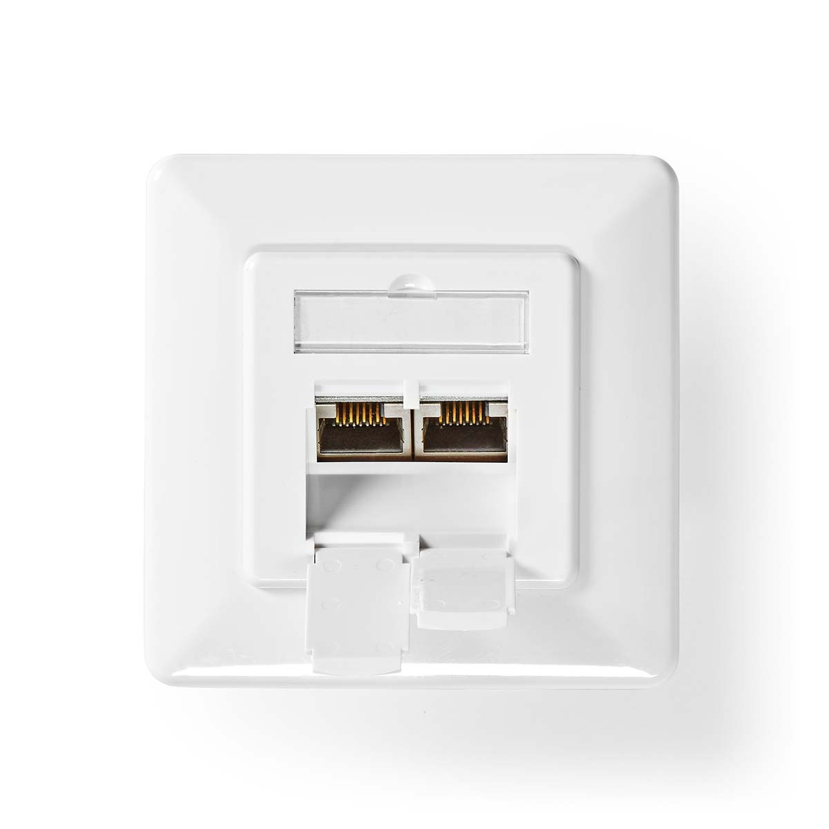 Nedis Netwerk Wanddoos - Inbouw - 2 poort(en) - CAT7 - Recht - Female - Goud Verguld - PVC - Ivoor - Doos