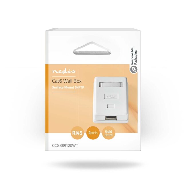 Nedis netwerk uitvoerdoos/montagedoos | CAT6 | STP | 1x RJ45 | wit
