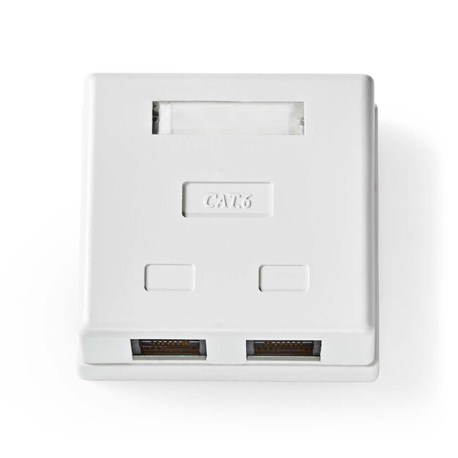 Nedis netwerk uitvoerdoos/montagedoos | CAT6 | UTP | 2x RJ45 | wit