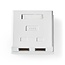 Nedis netwerk uitvoerdoos/montagedoos | CAT6 | UTP | 2x RJ45 | wit