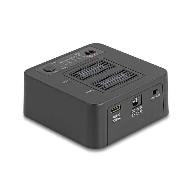 Delock USB 20 Gbps M.2 Docking Station for 2 x M.2 NVMe PCIe SSD with Clone and Erase Function