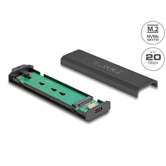 DeLOCK Delock External USB Type-C™ 20 Gbps Combo Enclosure for M.2 NVMe PCIe or SATA SSD - tool free