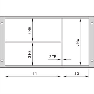 Schroff SCHROFF gecombineerde montageset voor chassis, 40:42 HP