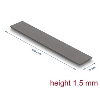 DeLOCK Delock Thermal Conductive Pad 120 x 20 x 1.5 mm for M.2 modules 3.2 W/mK - Low Oil Bleeding