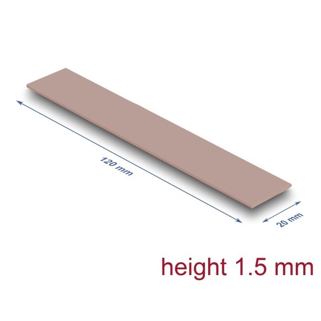 Delock Thermal Conductive Pad 120 x 20 x 1.5 mm for M.2 modules 3.0 W/mK - non-silicone