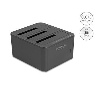 DeLOCK Delock USB Docking Station for 3 x SATA HDD / SSD with 1:2 Clone Function