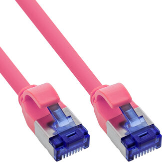 InLine® InLine® Patchkabel Slim, Cat.6A, S/FTP, TPE (LSZH) flexibel, PoE, magenta, 3m