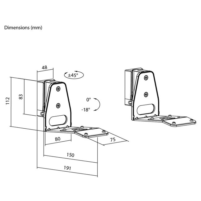 Goobay muurbeugel set voor Sonos Era 300 | full motion | wit