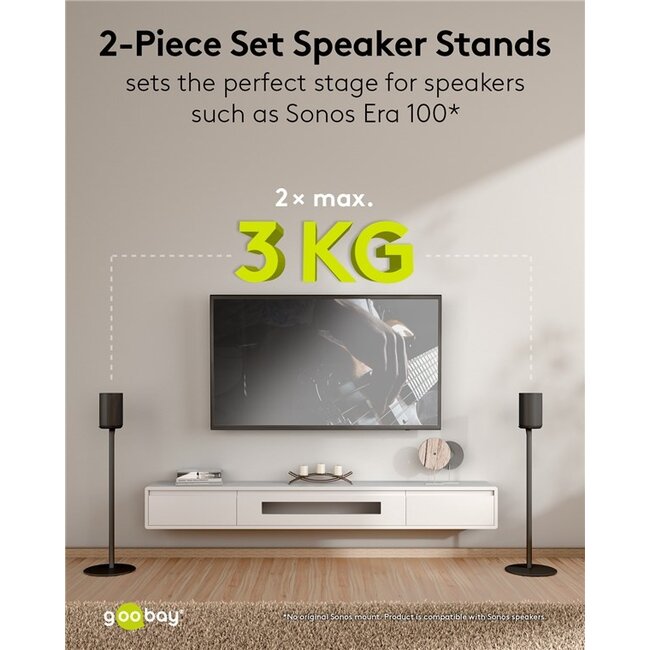 Goobay statief set voor Sonos Era 100 / Era 100 SL | zwart