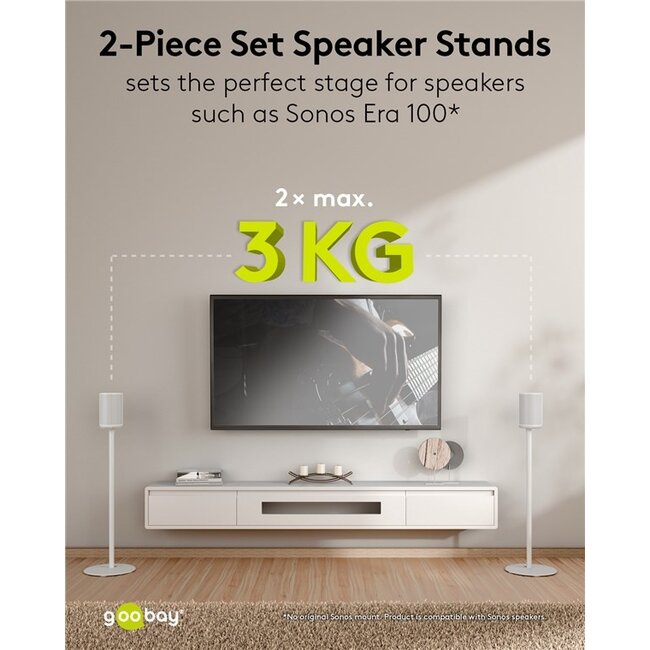 Goobay statief set voor Sonos Era 100 / Era 100 SL | wit