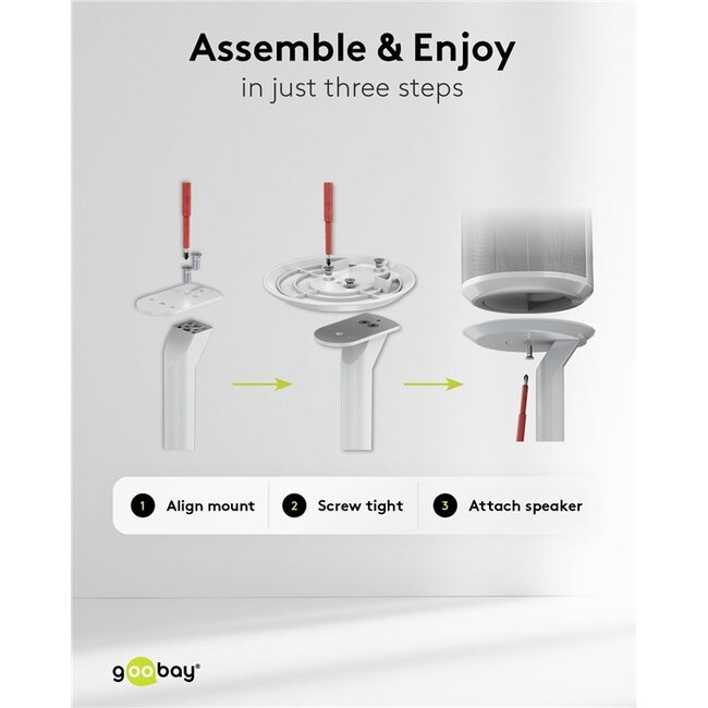 Goobay statief set voor Sonos Era 100 / Era 100 SL | wit