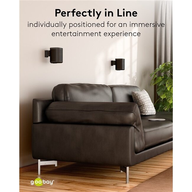 Goobay muurbeugel set voor Sonos PLAY:1 en Sonos ONE/ONE SL | full motion | zwart