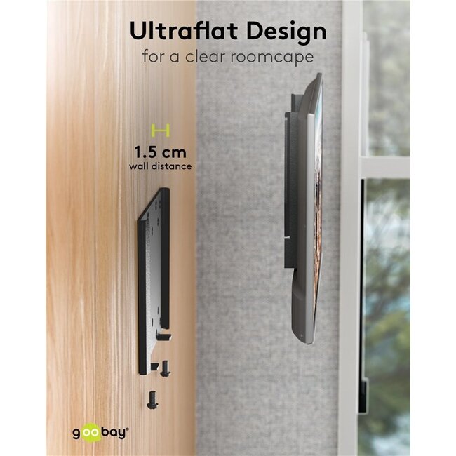 Goobay caravan muurbeugel voor schermen tot 27 inch | vast