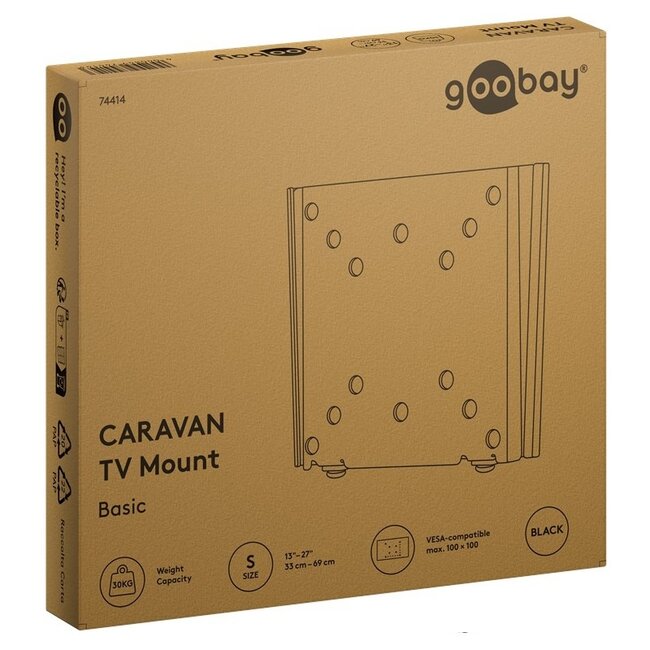 Goobay caravan muurbeugel voor schermen tot 27 inch | vast