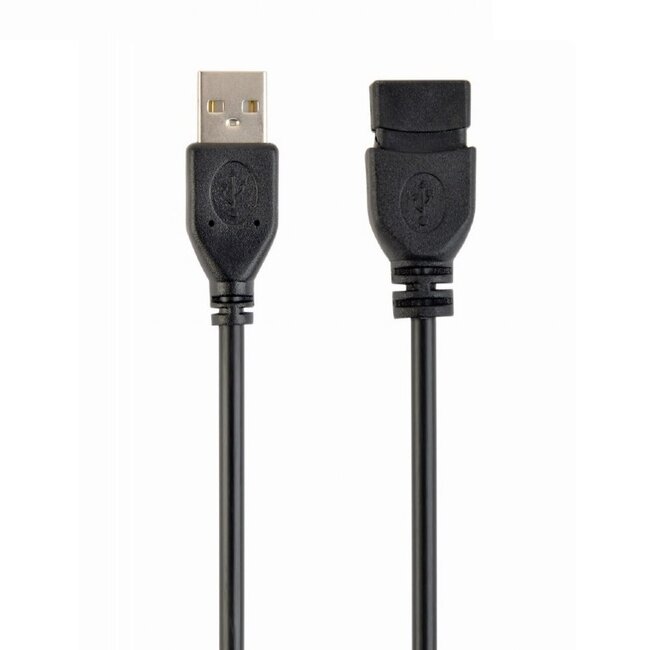 USB-A verlengkabel | volledig bedekte aansluiting | USB2.0 | 10W | zwart | 0,15 meter