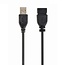 USB-A verlengkabel | volledig bedekte aansluiting | USB2.0 | 10W | zwart | 0,15 meter
