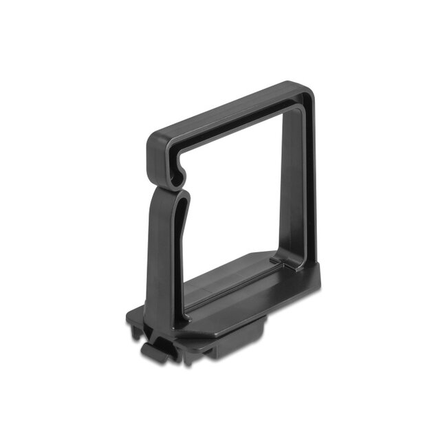 Delock Cable Bracket 70 x 70 mm with mounting plate for DIN rail mounting black
