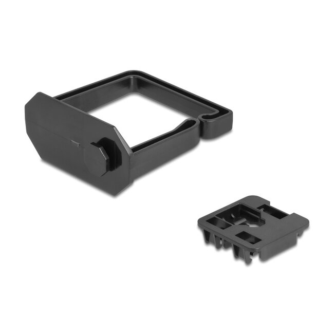 Delock Cable Bracket 70 x 70 mm with mounting plate for DIN rail mounting black