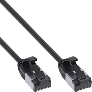 InLine® InLine® Patchkabel slim, U/FTP, Cat.8.1, TPE halogeenvrij, zwart, 0,25m