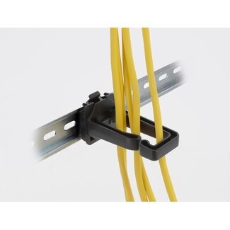 DeLOCK Delock Cable Bracket 70 x 24 mm with mounting plate for DIN rail mounting black