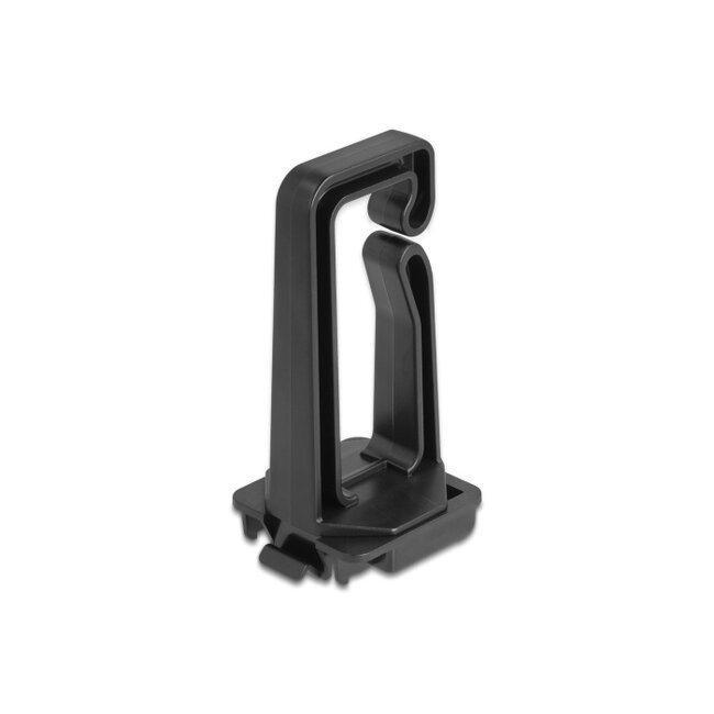Delock Cable Bracket 70 x 24 mm with mounting plate for DIN rail mounting black