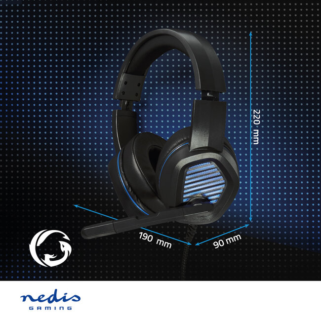 Nedis Gaming over-ear PC headset | surround | LED | USB-A | 2,1 meter