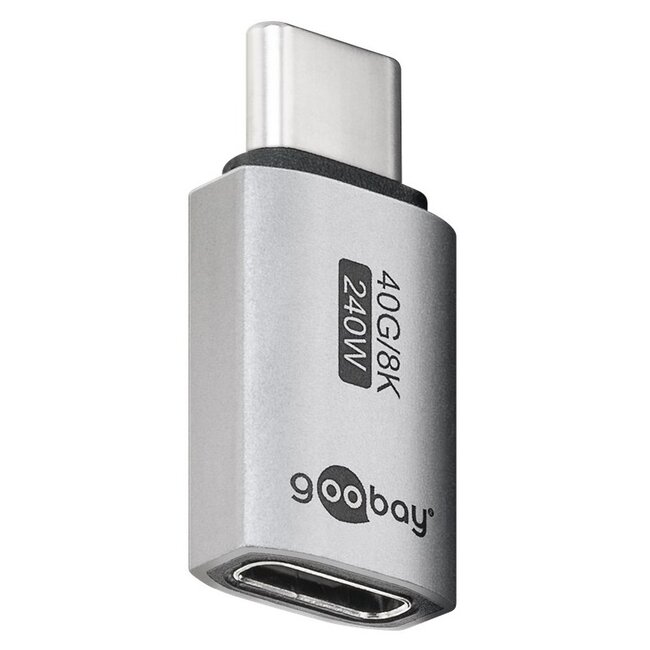 Goobay USB-C poortbeschermer | USB4 40 Gbps | PD 240W | 8K 60Hz | aluminium