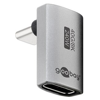 Goobay Goobay USB-C haakse adapter | boven/beneden (kort) | USB4 40 Gbps | PD 240W | 8K 60Hz | aluminium